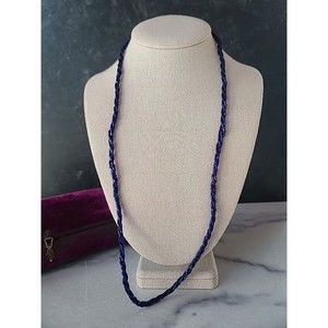 Vintage Blue Glass Beaded Necklace